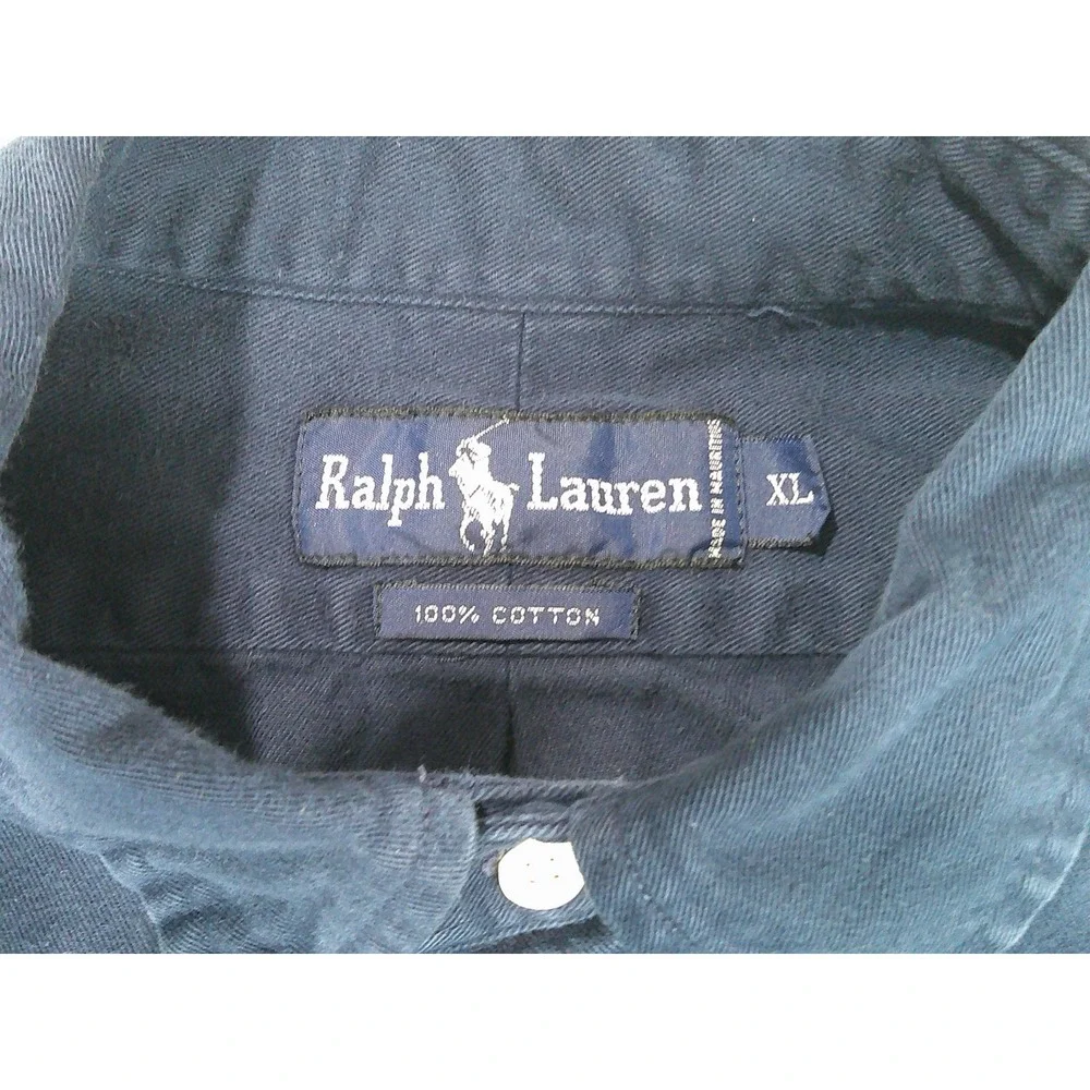 Ralph Lauren Polo Shirt Mens Size XL Blue 100% Cotton Button Down - Picture 5 of 6